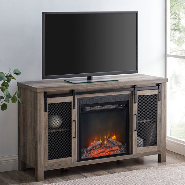 Grant 48" Rustic Farmhouse Fireplace TV Stand Living Room Walker Edison 